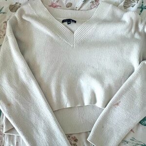 White off the shoulder sweater